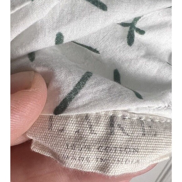 Lake Sz Small White & Green Squiggles Button Up Collared Pyjama Top - Picture 6 of 7